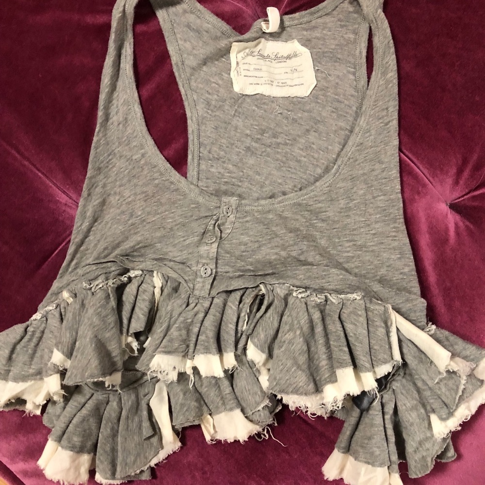 All sAints ruffle crop tank top